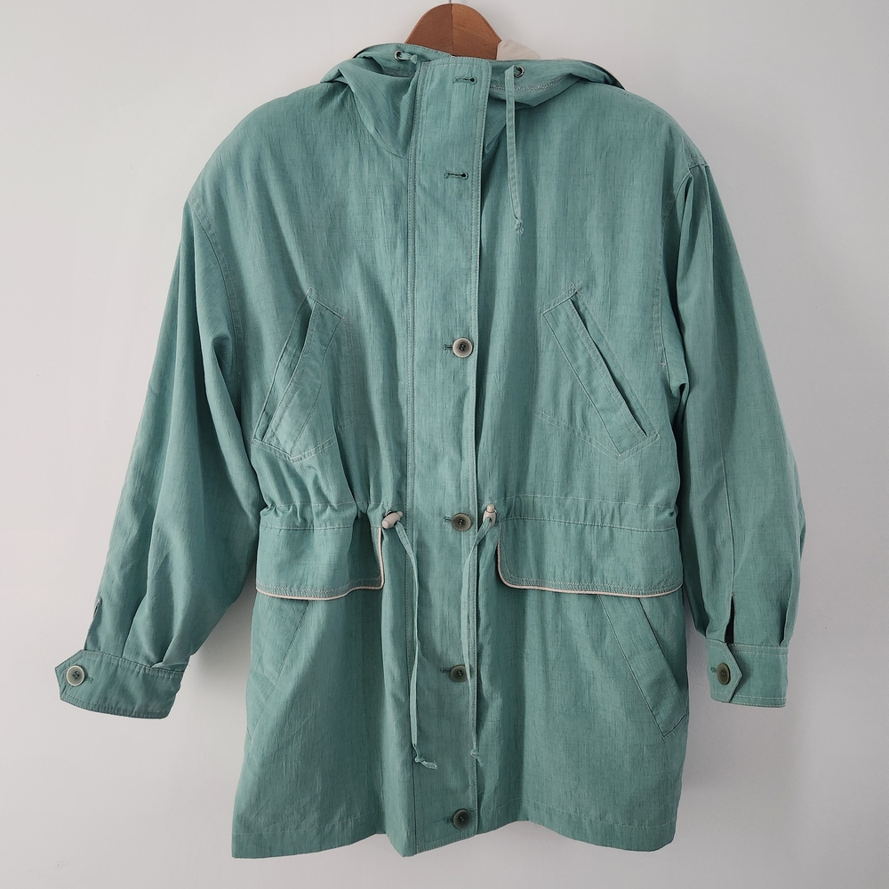 Utex Teal Vintage Jacket with Hood, Size M